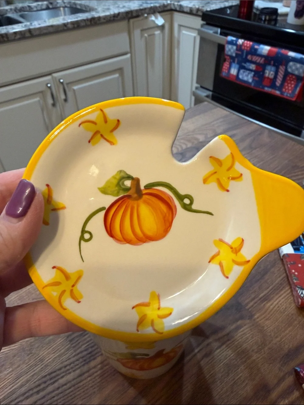 Temptations Yellow & Cream Pumpkin 3-Piece Coffee Mug Set